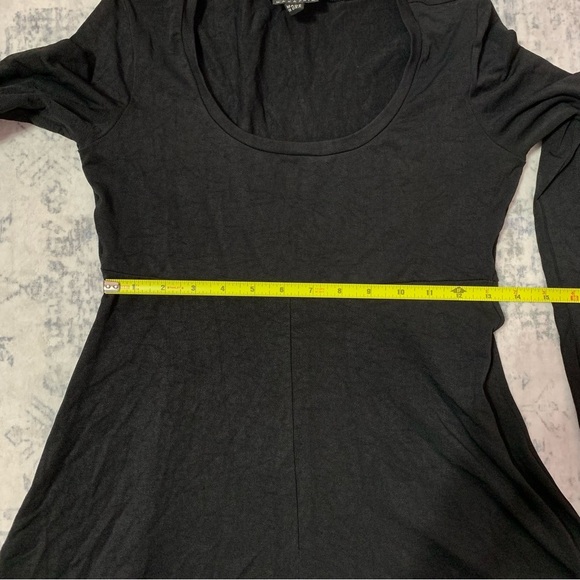 VTG Y2K BCBGMaxAzria Black Long Sleeve Skater Dress S - Picture 8 of 10